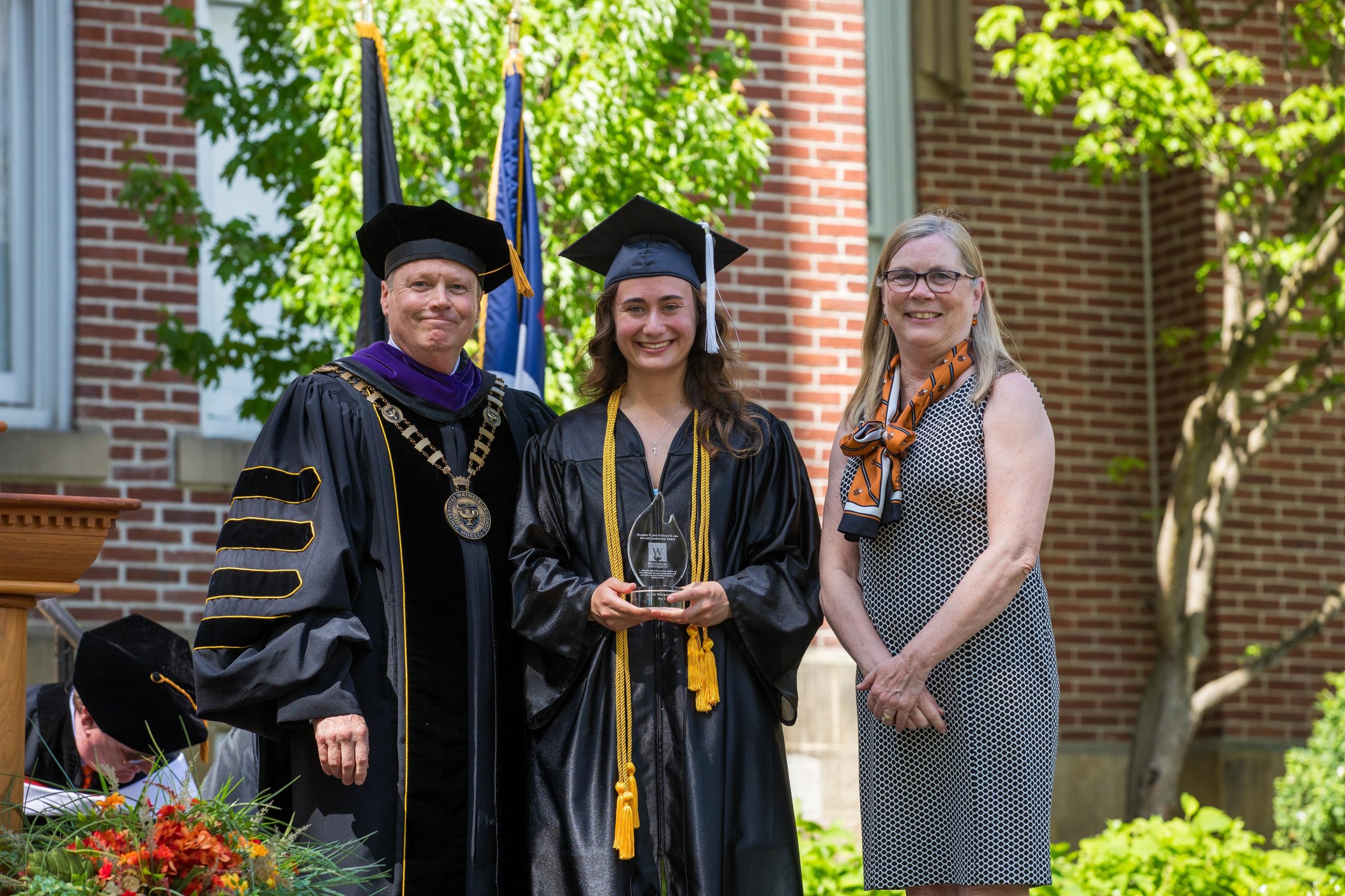 Grace Ingram, a criminal justice administration major from Valencia, Pennsylvania, was awarded the 2024 Douglas G. and Kathryn D. Lee Servant Leadership Award