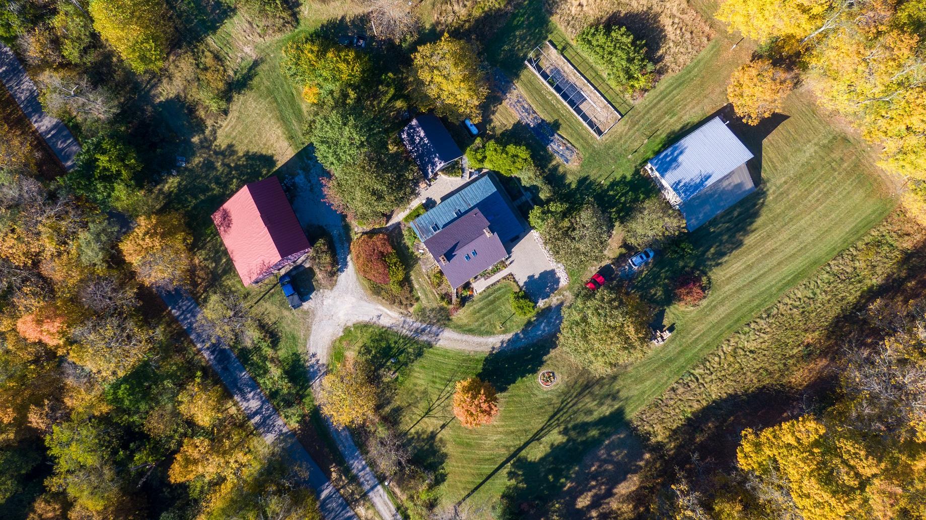 Aerial view of the Alston Farm