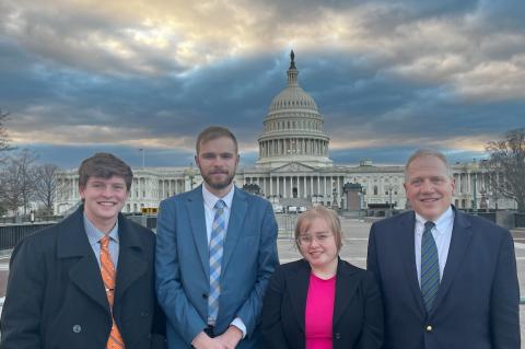 Group photo of Waynesburg attendees at the Inside Washington Seminar