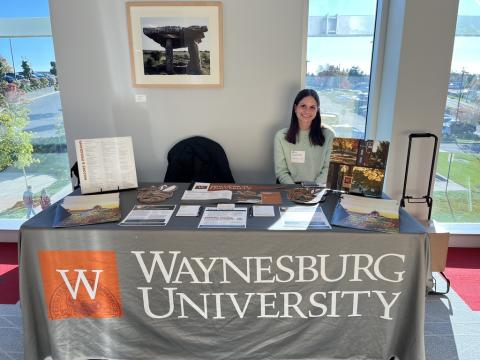 Julia Corey at WU Admissions Booth