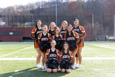 Participants of the 2025 Cheerleading Day Camp gather for a photo.