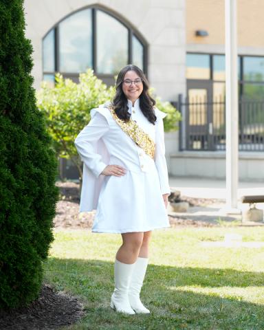 Olivia Mata wearing her drum major uniform
