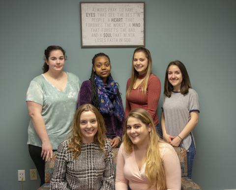 Pictured (l-r) back row: Rebecca Fremd, Nia Shuler, Elena McDermott, Briana Zaharko; front row: Kara Compton, Alexandra Reineck