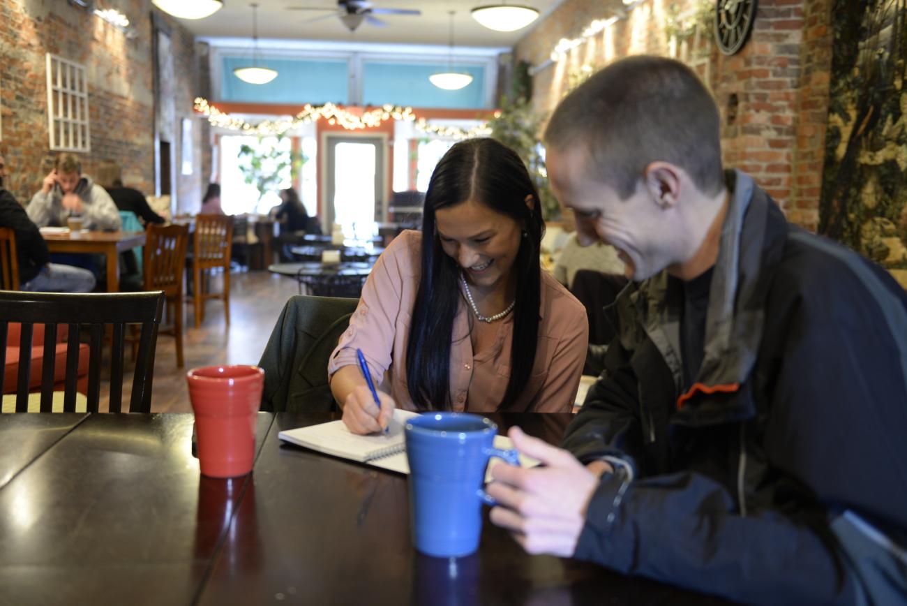 Students studying