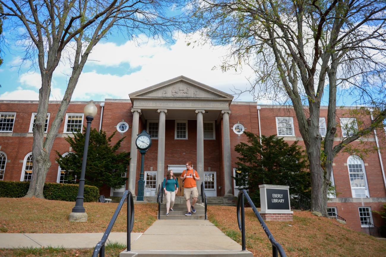 Students walking campus