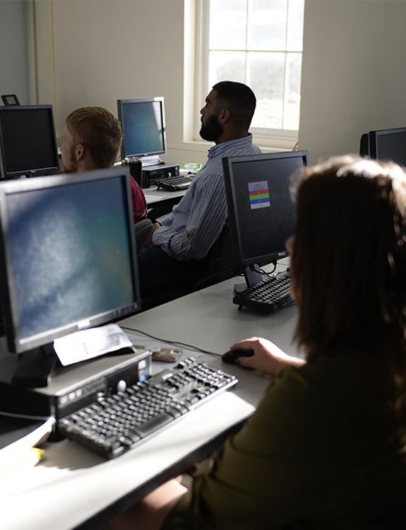 student at computer