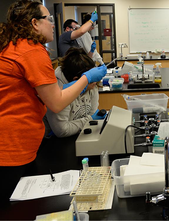 students in lab