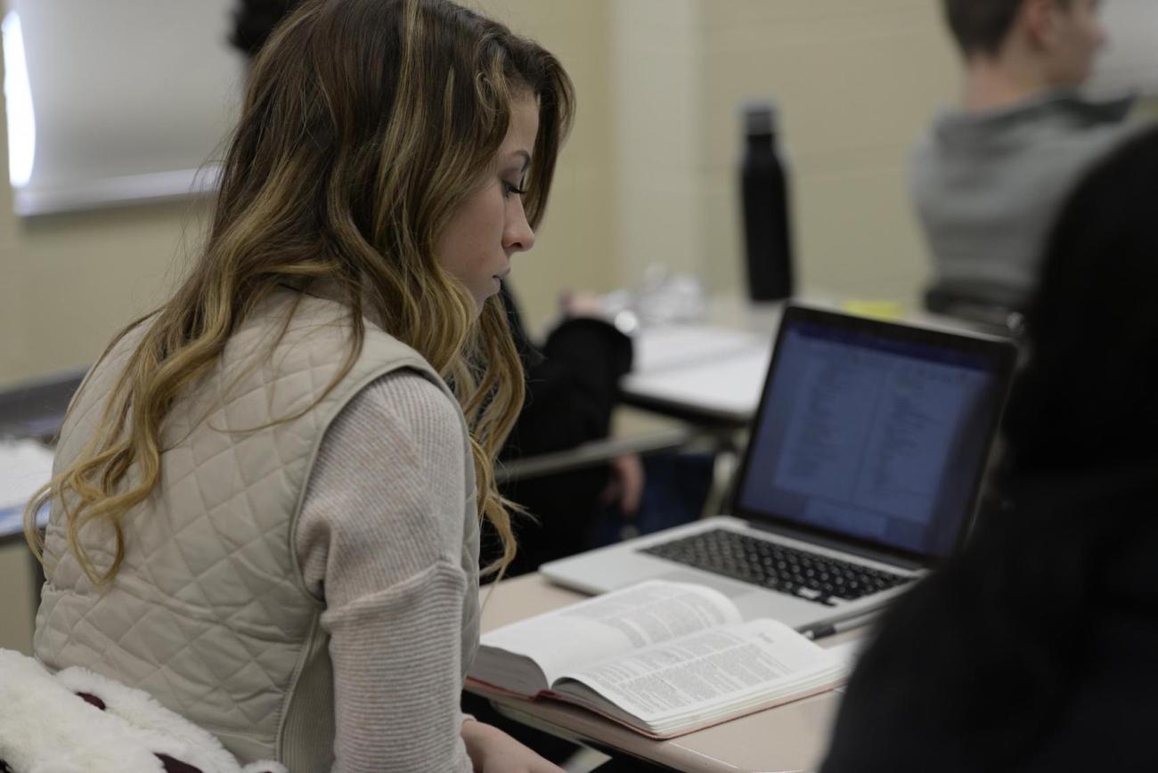 student in class