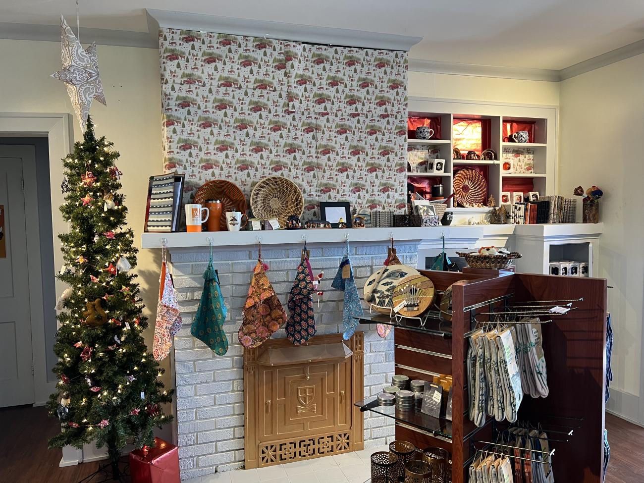 Christmas merchandise at the Nest