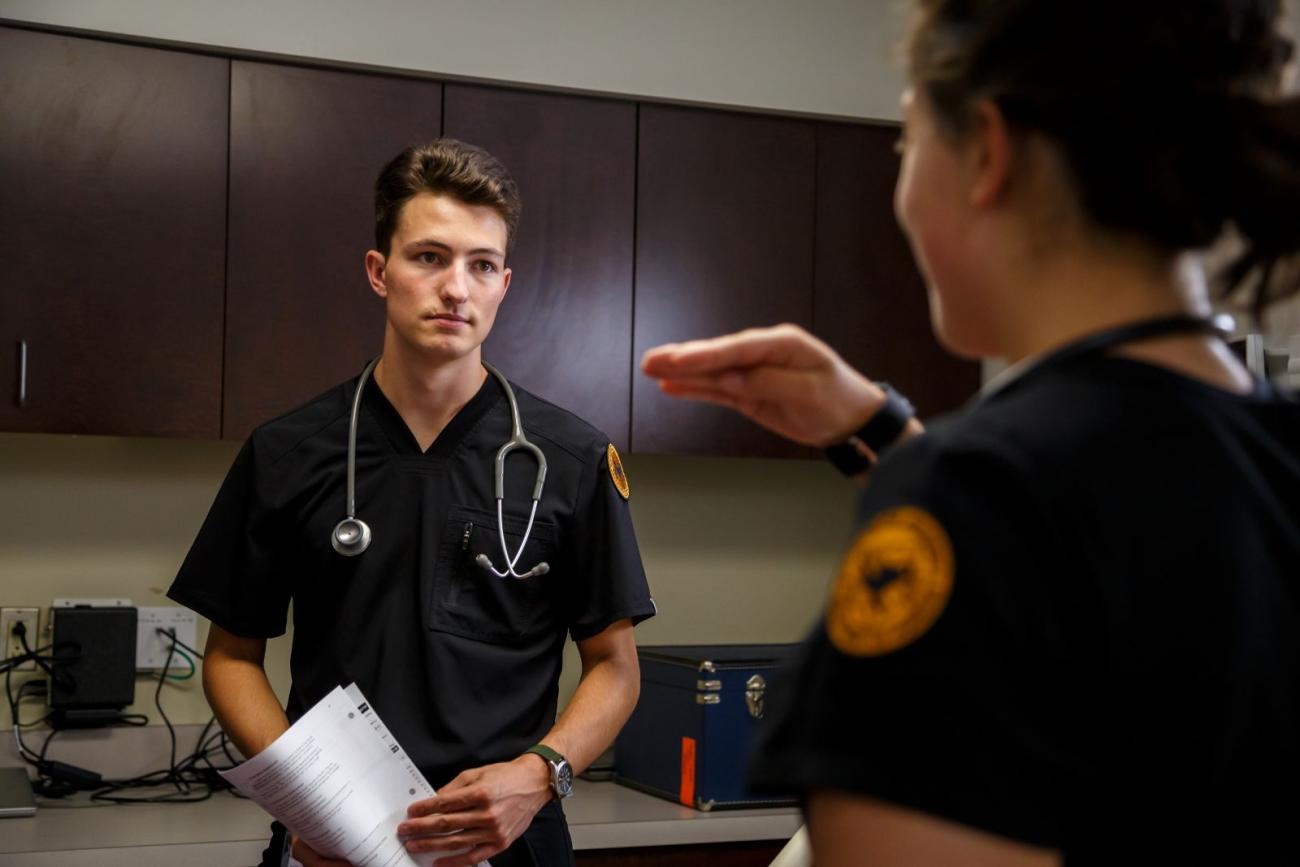 Nursing students in the lab