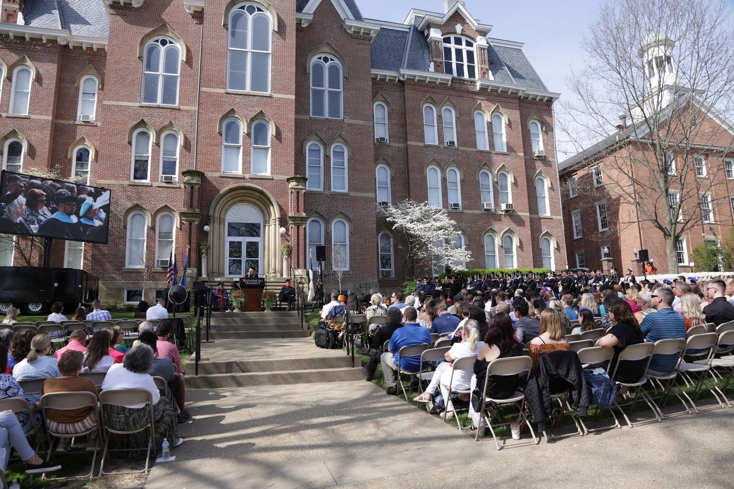 guests on miller lawn for commencement 2022