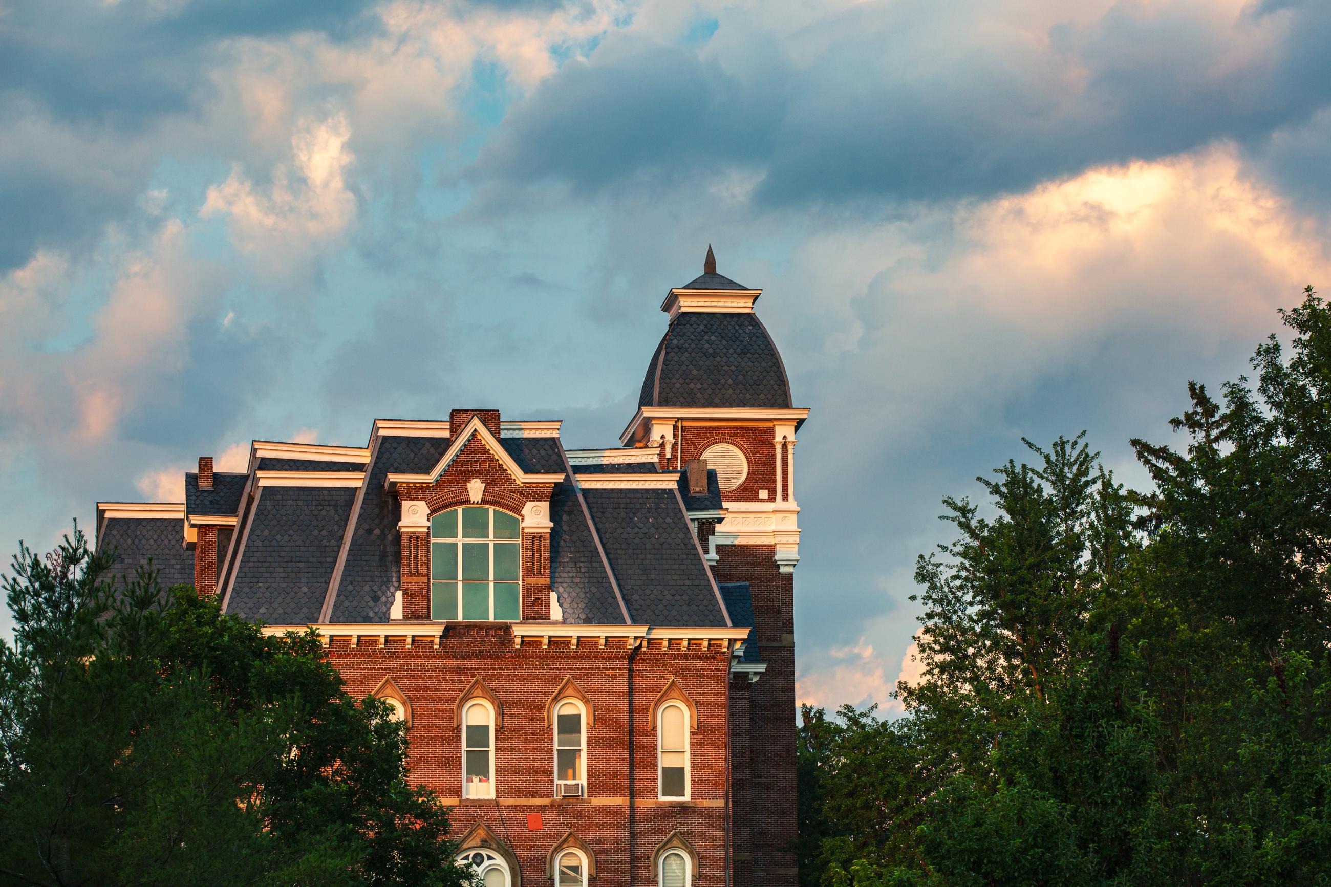 Miller Hall at dusk with saturated colors