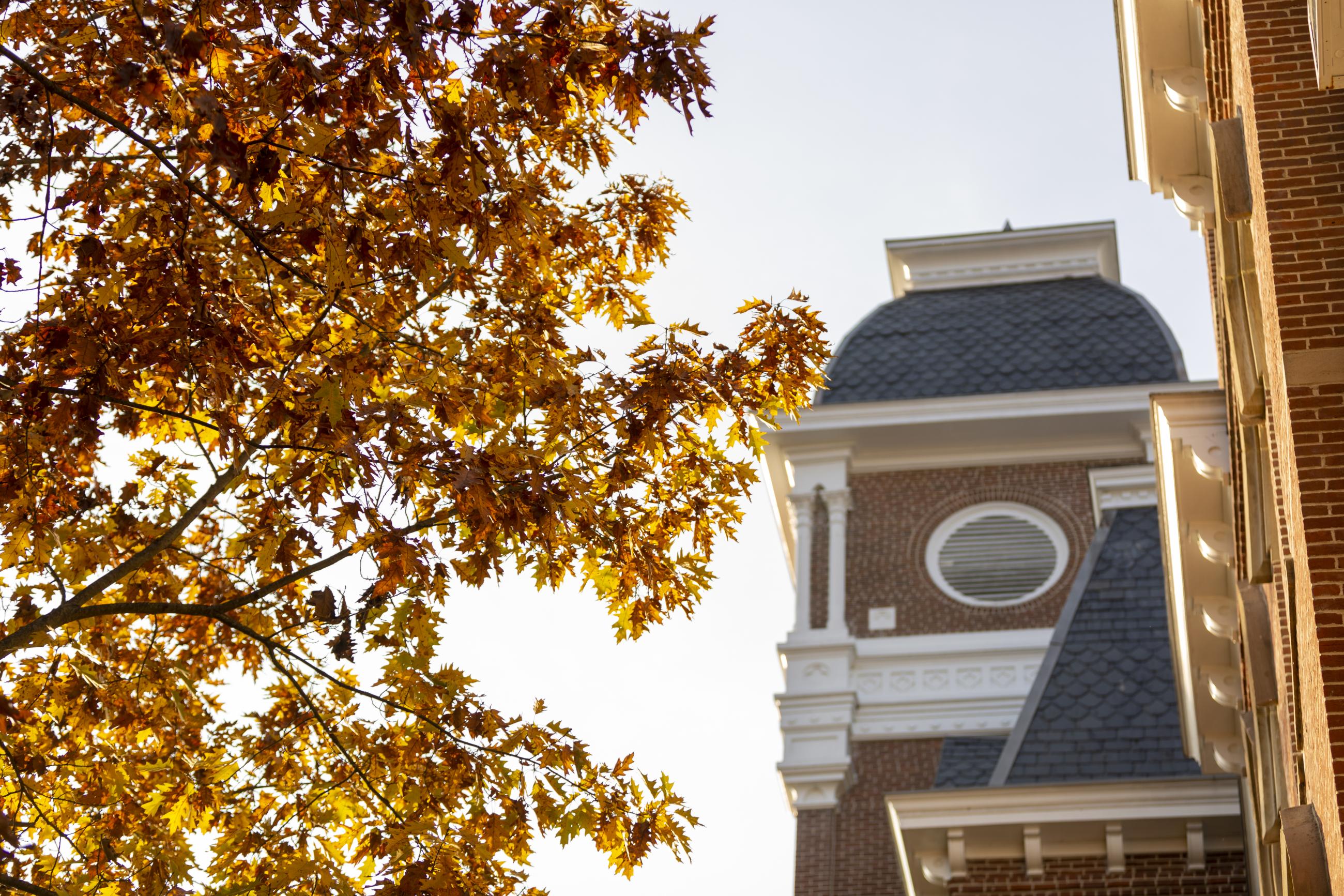 Miller Hall with fall foliage