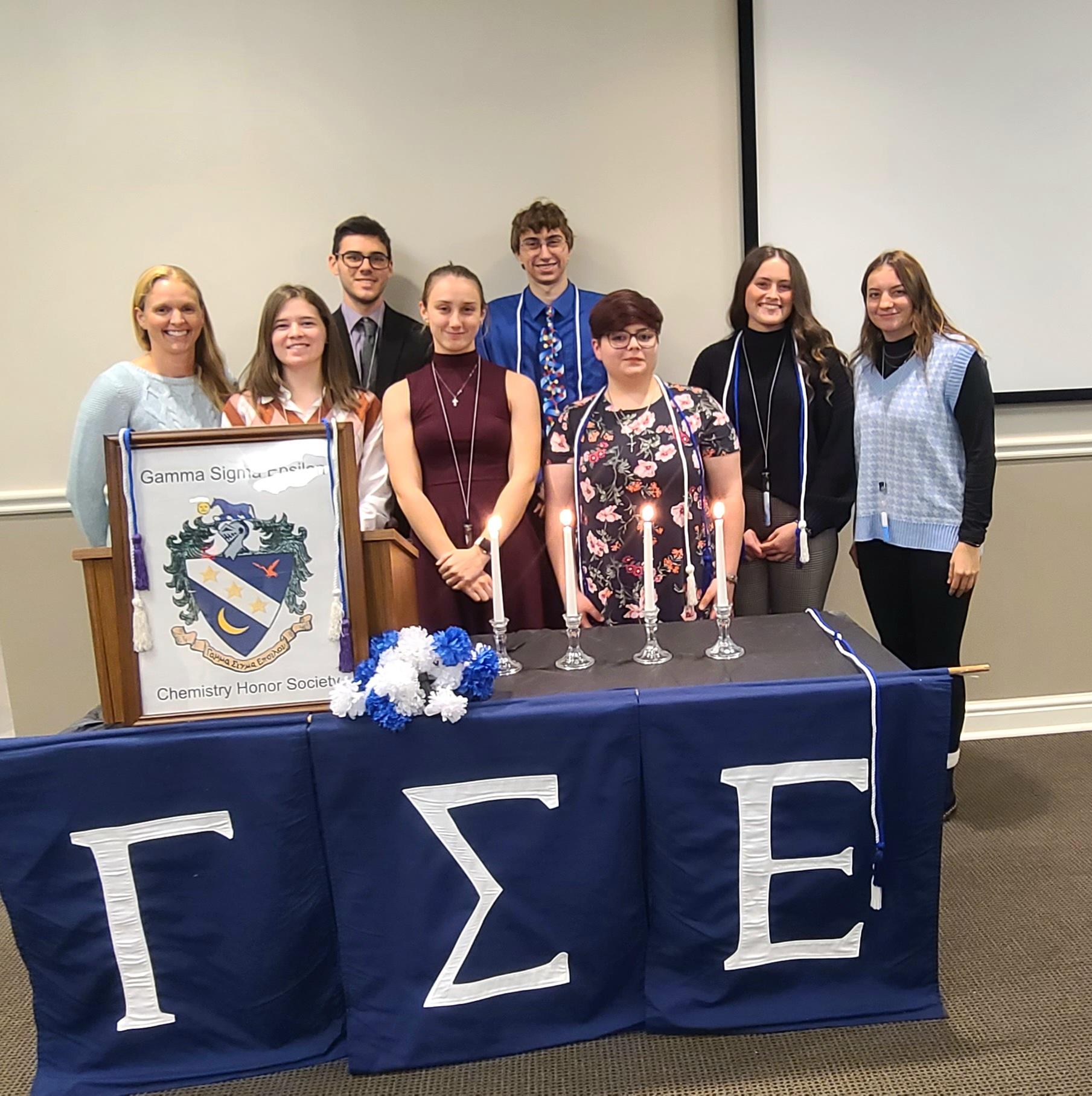 Waynesburg students are inducted into Gamma Sigma Epsilon at ceremony