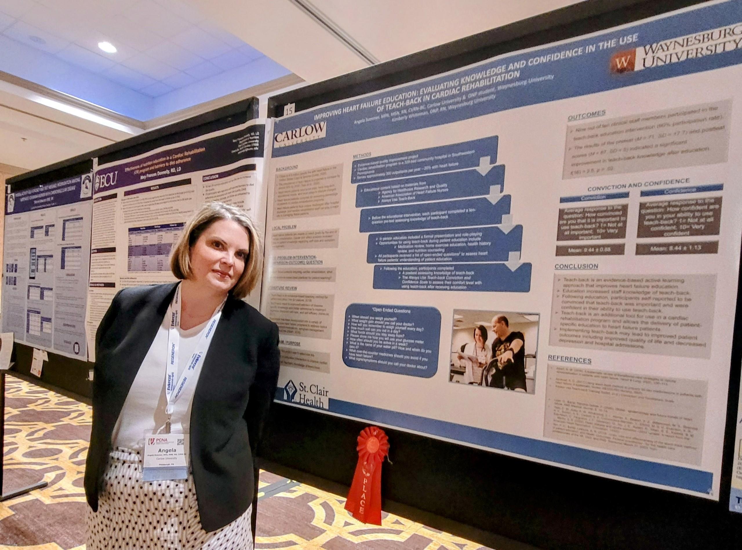DNP student Angela Summers won second place on her poster presentation at the 29th Annual Cardiovascular Symposium