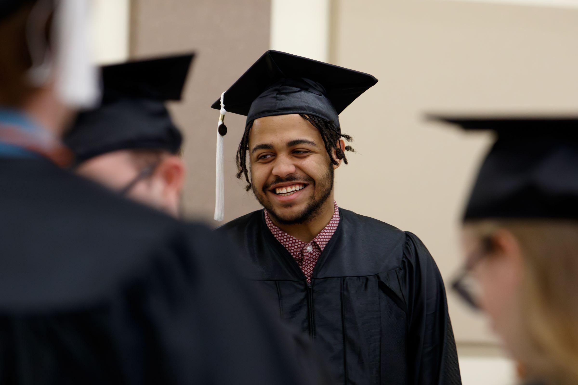 Students wait in the Marsh Center before Baccalaureate service