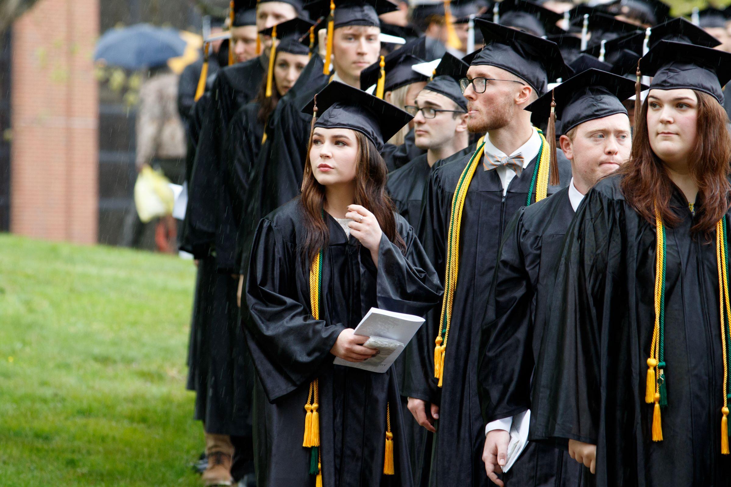 Students prepare to process to Commencement ceremony