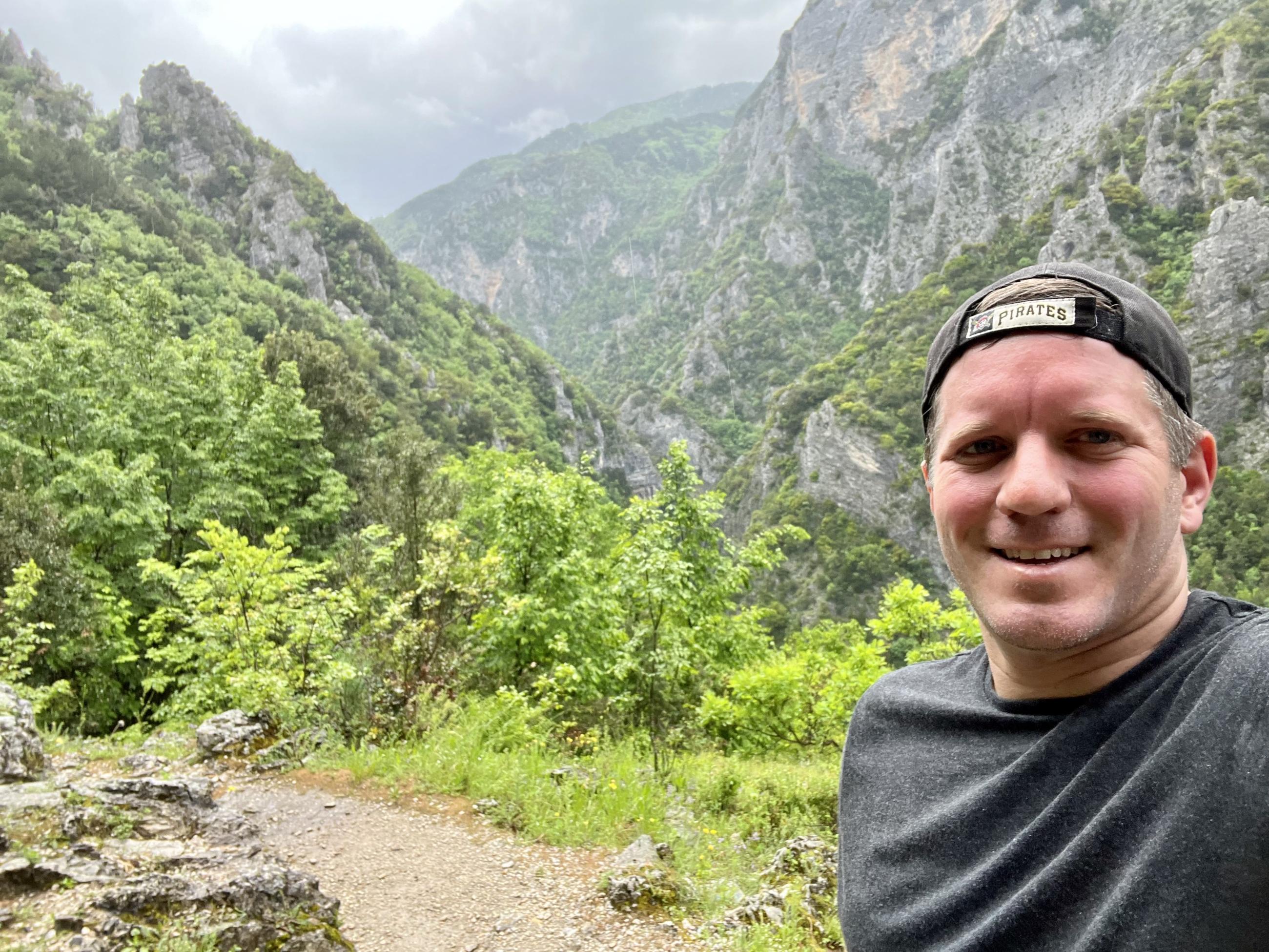 Sumpter hiking the foothills of Mt. Olympus