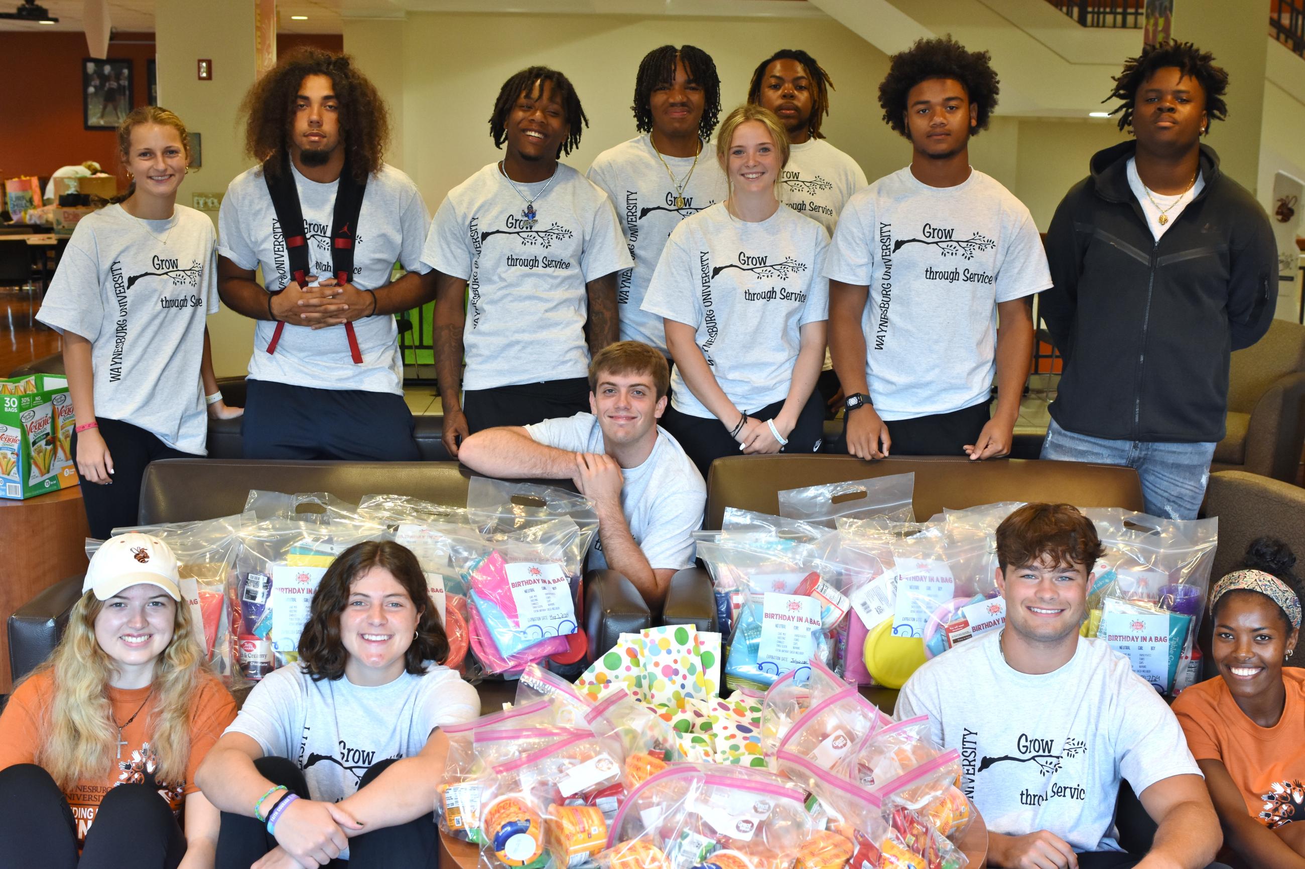 group photo of students during service 