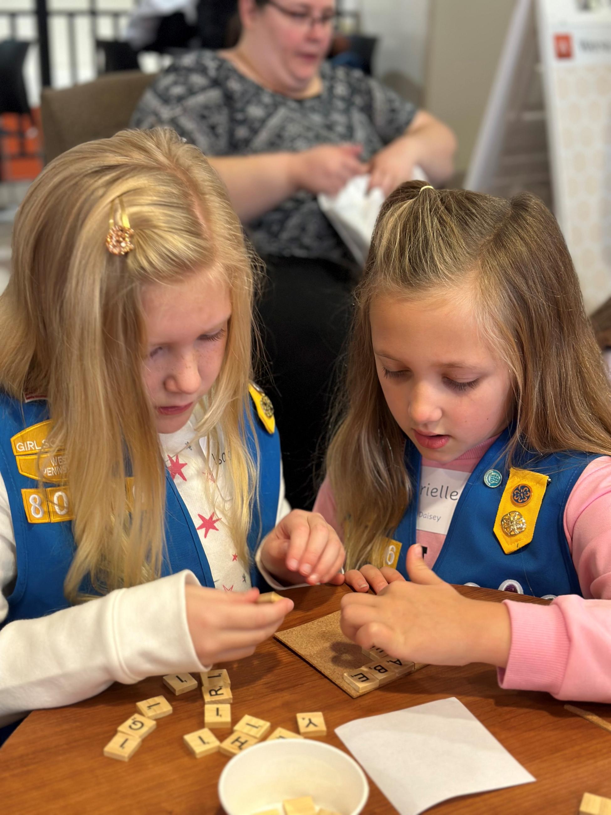 Girl Scouts work on project during Badge Day at Waynesburg University