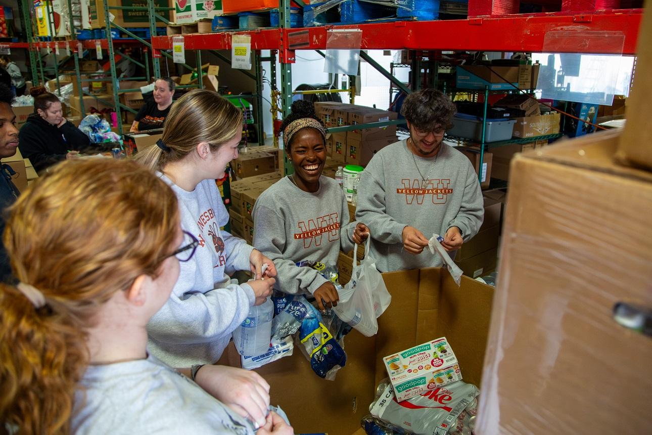 students serving