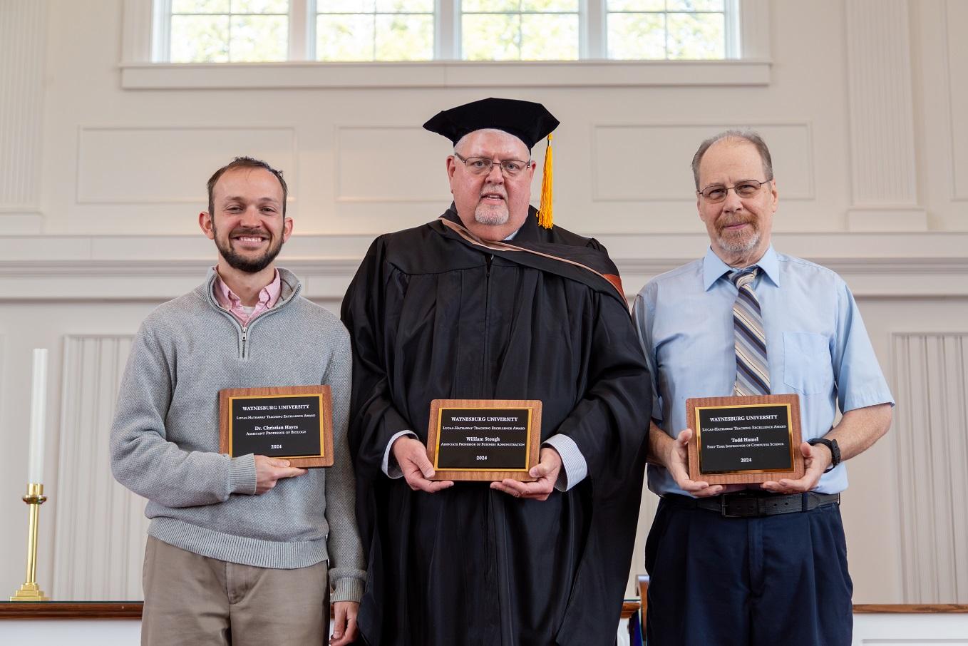 2024 Lucas Hathaway Award Recipients included, from left to right, Dr. Christian Hayes, William Stough and Todd Hamel.