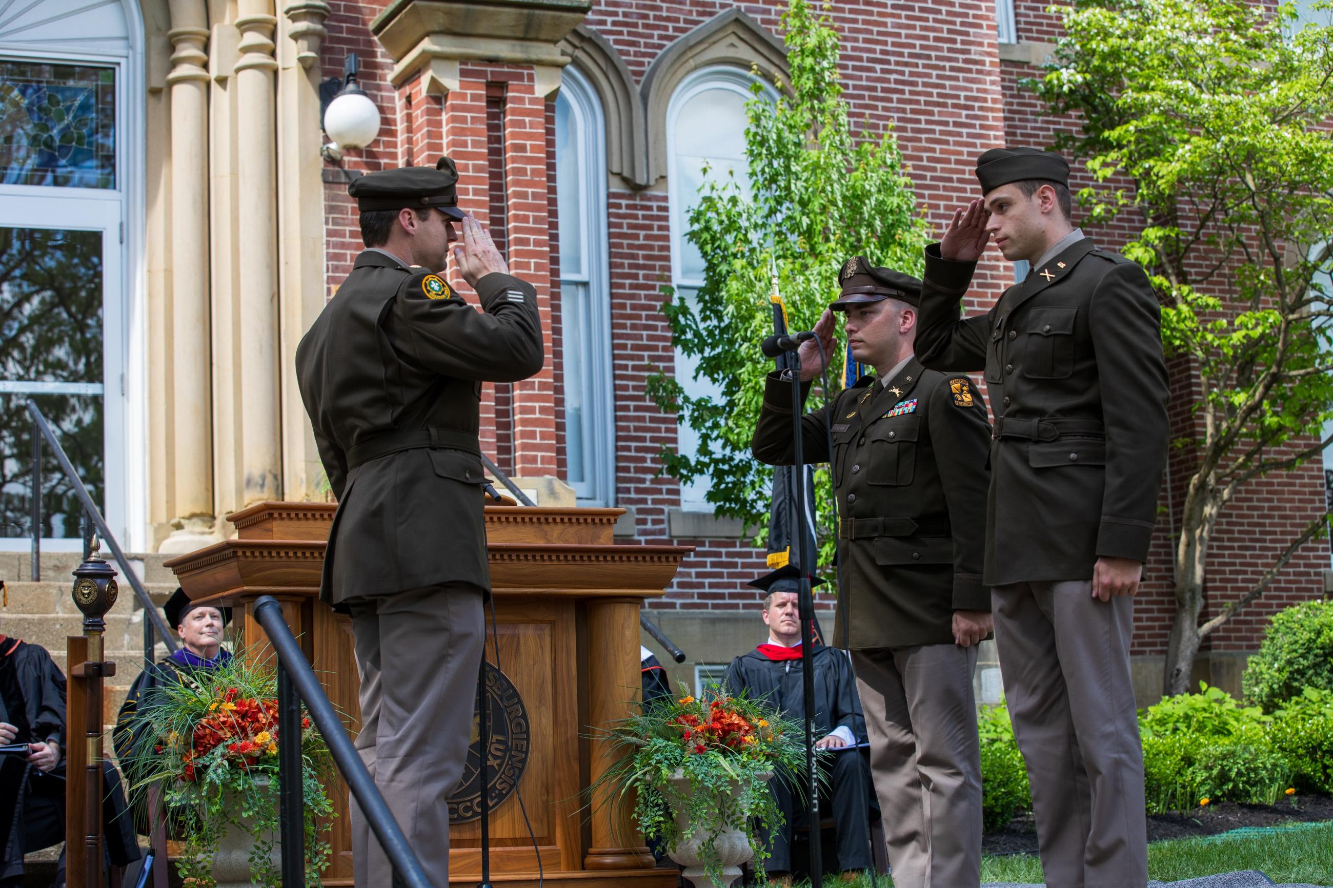 Tyler O’Quinn and Brandon Thomas were commissioned as Second Lieutenants in the United States Army