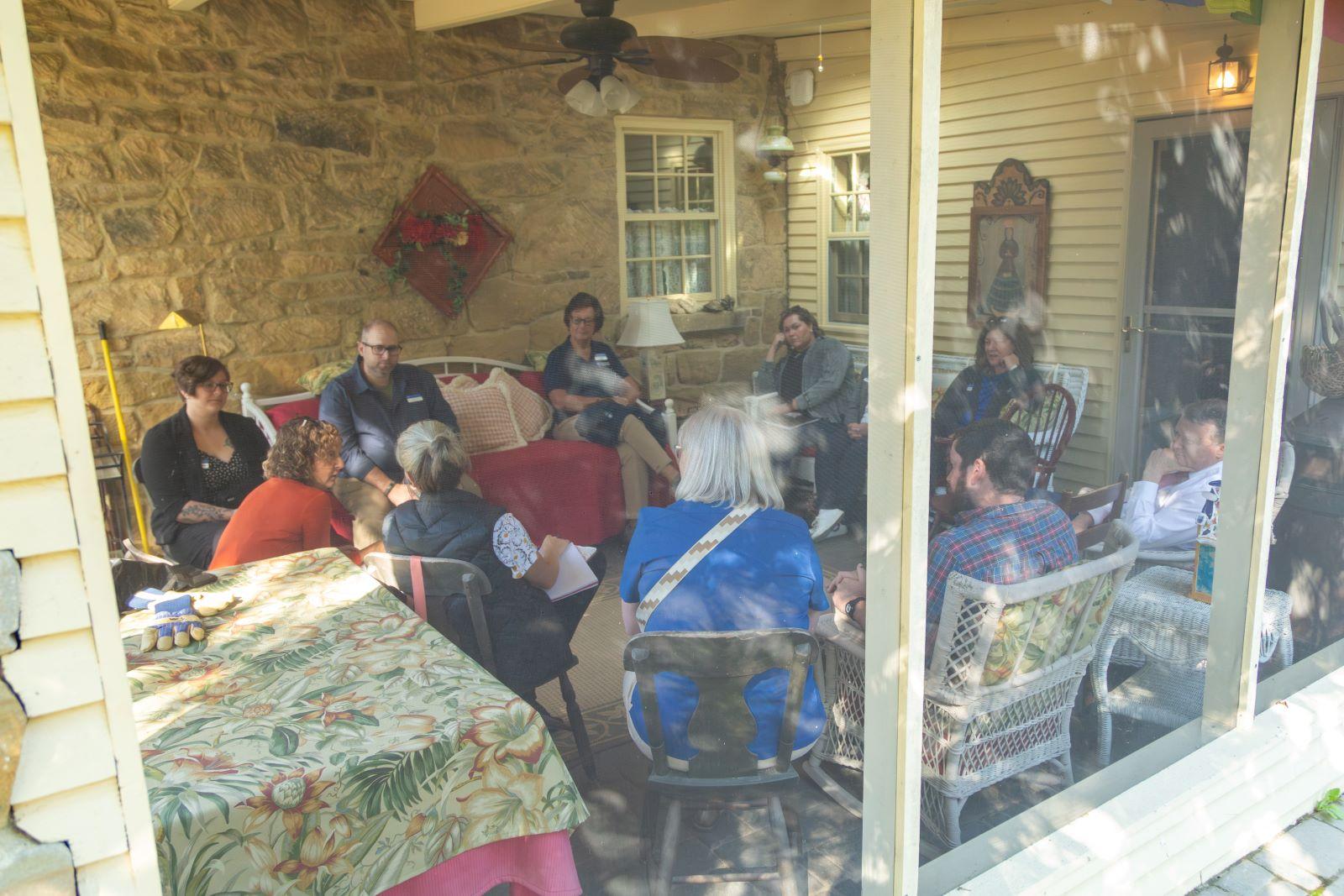 Members from WU and Penn State Extension have discussions at Alston Farm