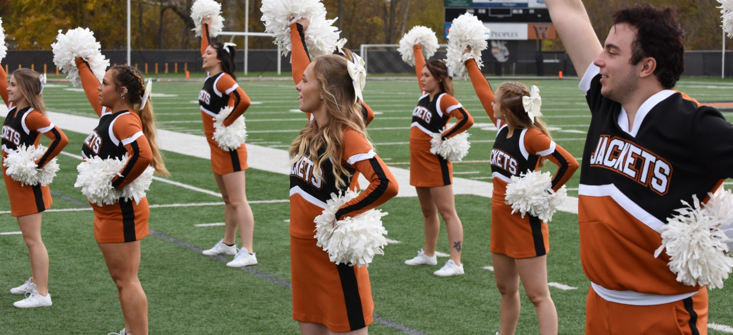 WU Cheerleaders cheer during football game