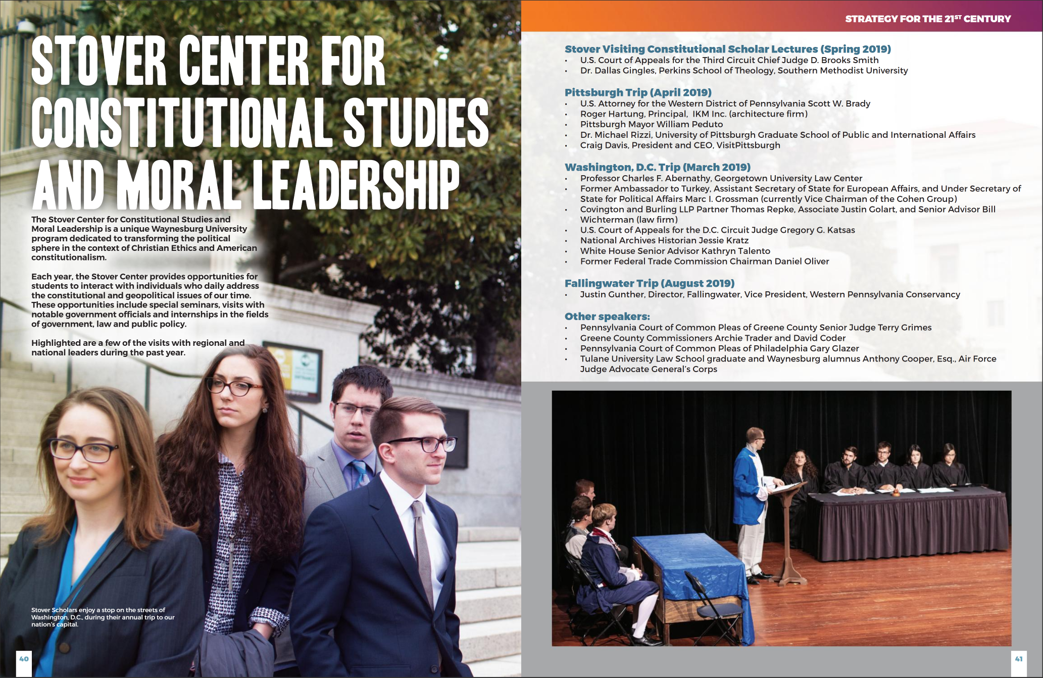 Screen shot of the 2018-2019 Presidents Report Stover Center article