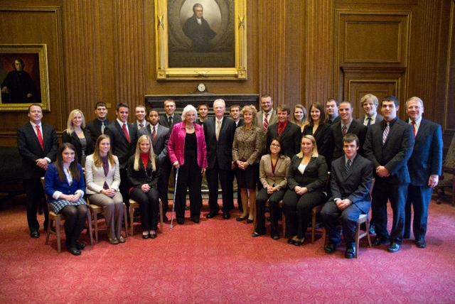Supreme Court Justice Sandra Day O’Connor with the Stover Scholars