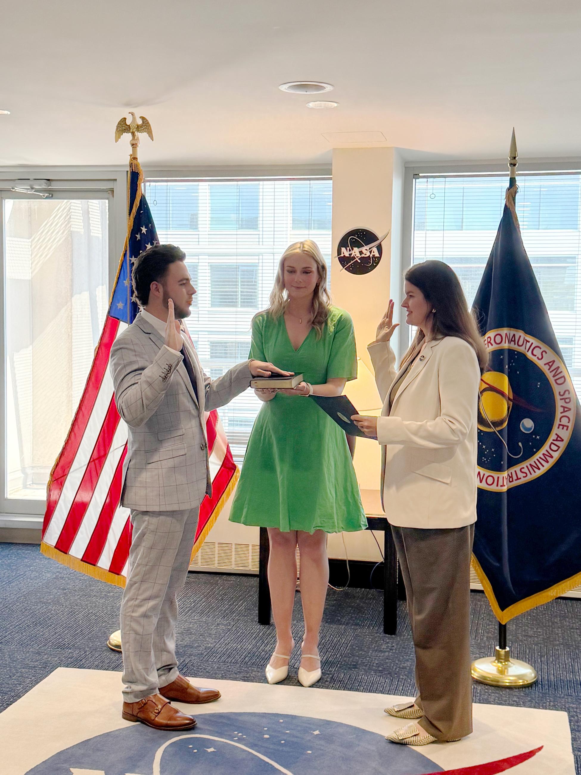 Luke Diel is sworn in to position at NASA
