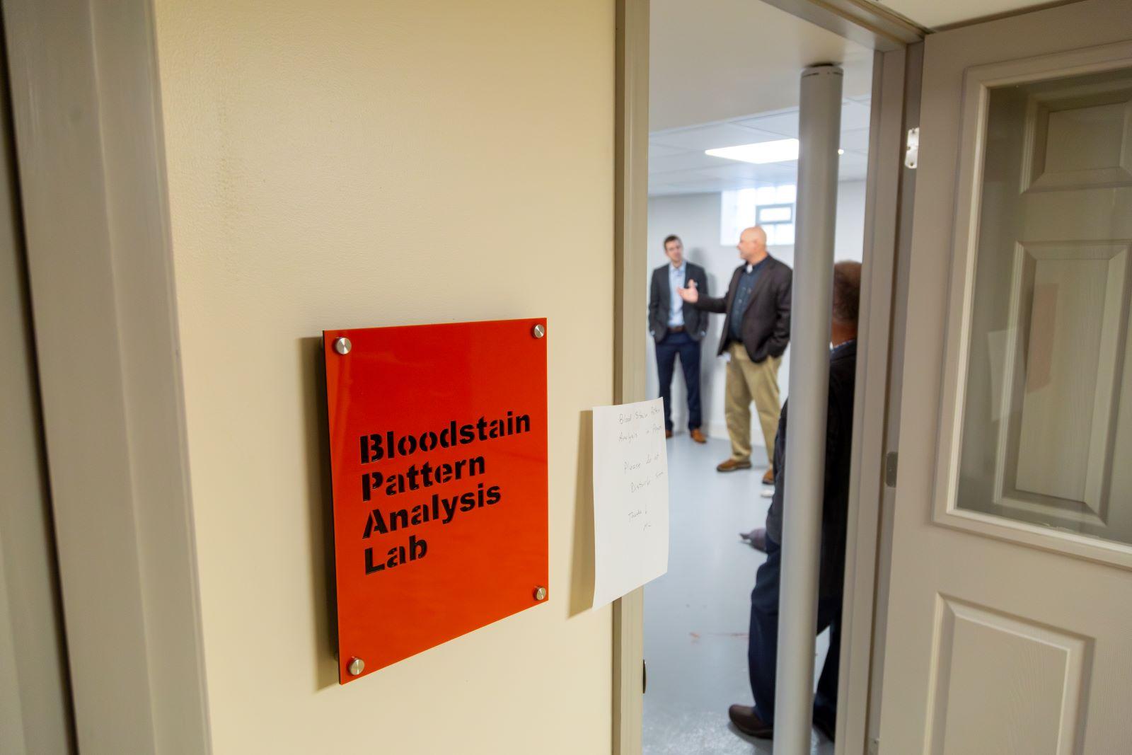 Bloodstain Pattern Interpretation room sign