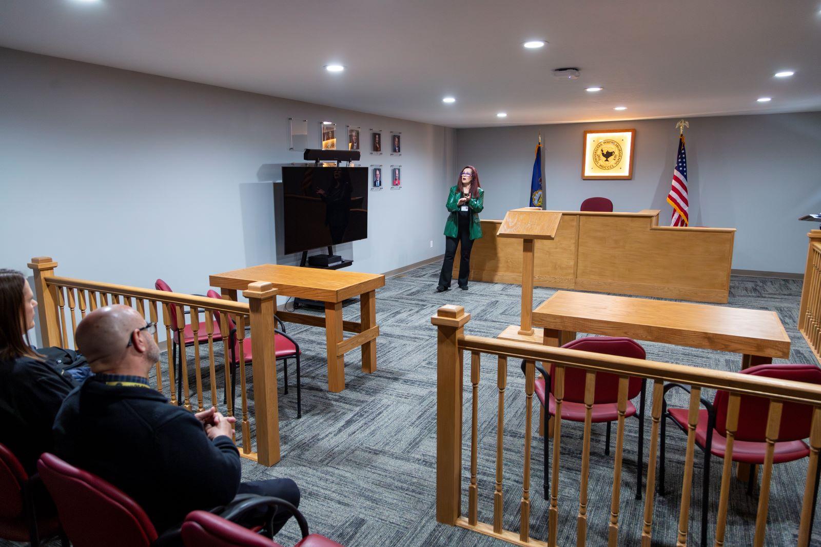 Mock Courtroom located in the Practical Exercise Facility