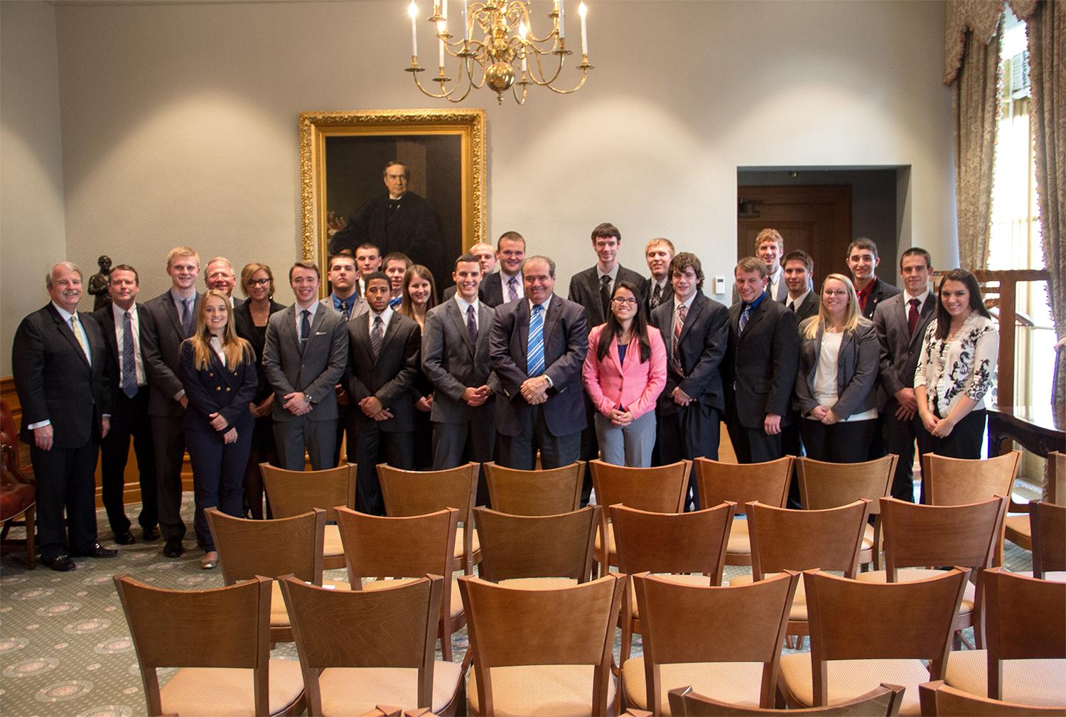 Supreme Court Justice Antonin Scalia with the Stover Scholars