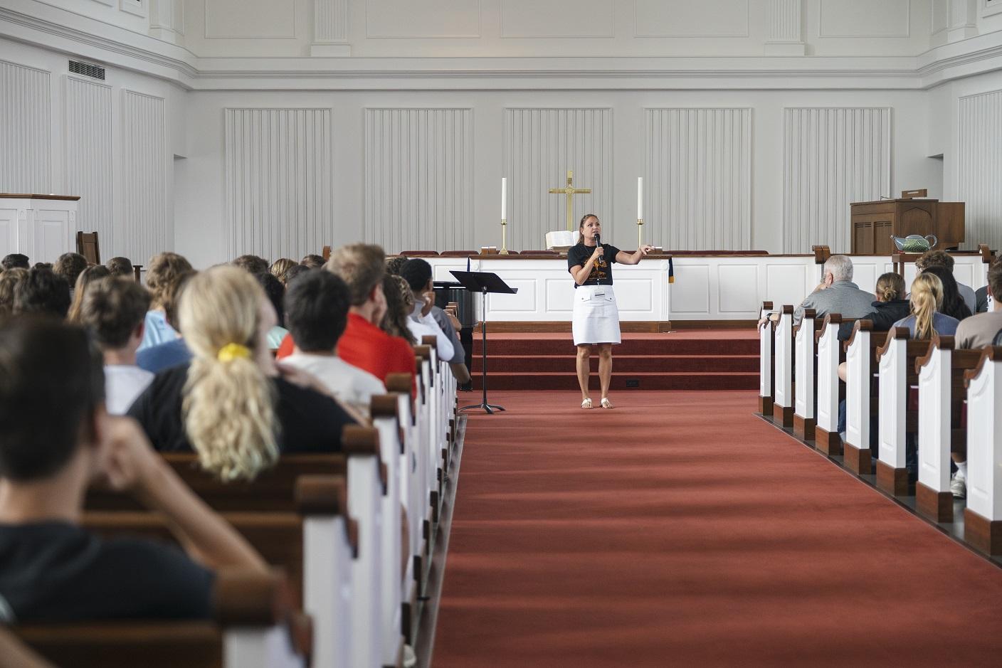 Orientation meeting in Chapel
