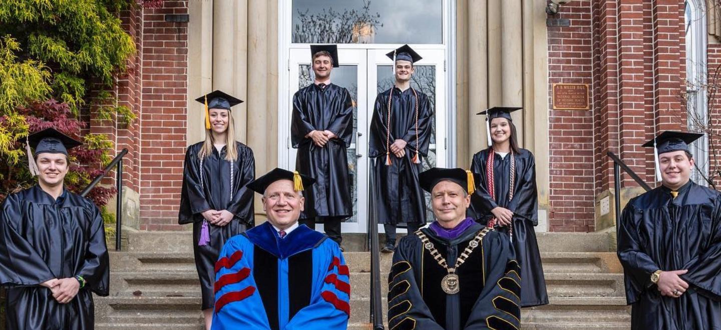 Stover Scholars at Commencement 2021, with Holly Ludvigsen pictured second from right