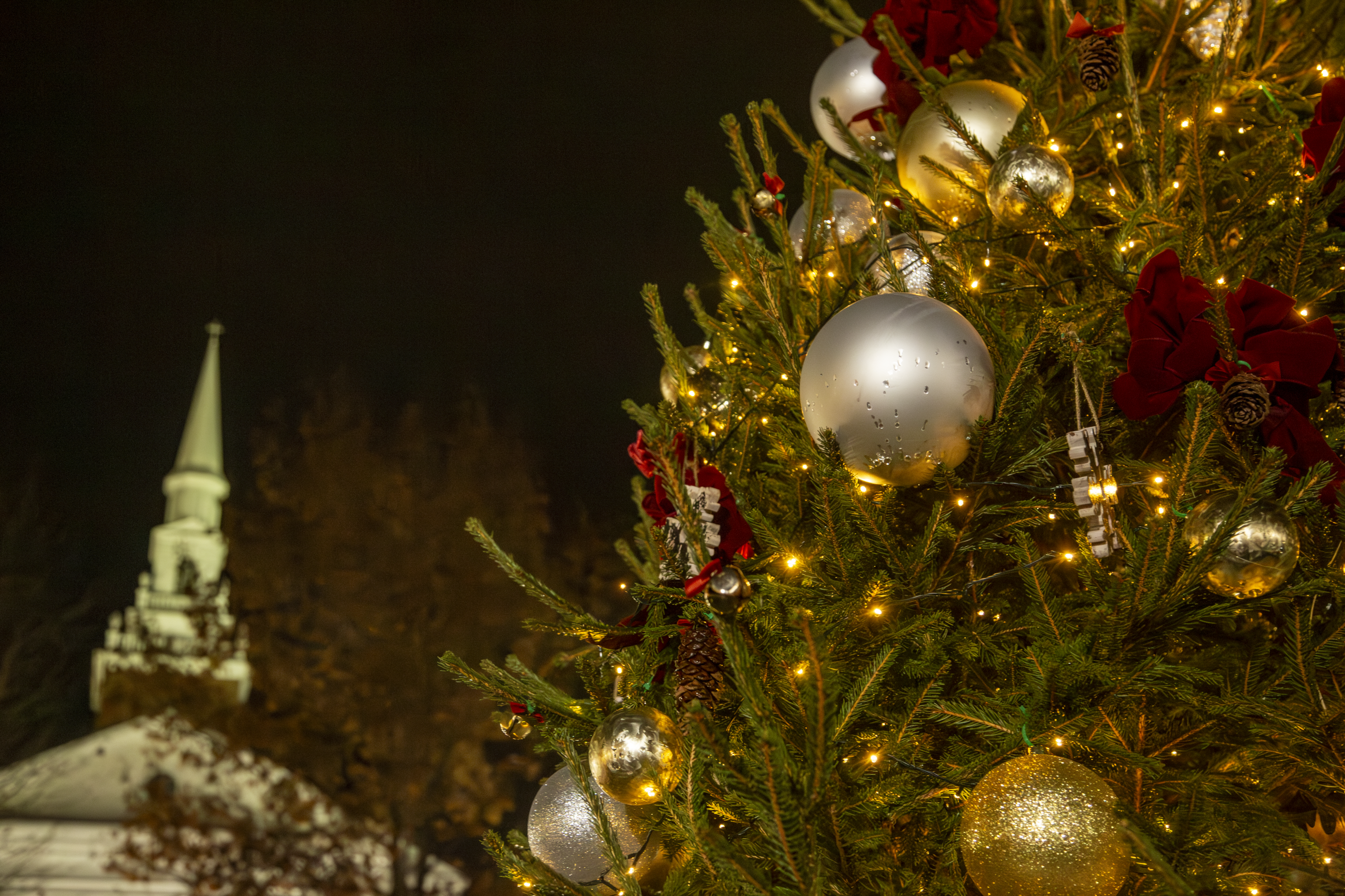 Waynesburg University's Christmas Tree in Johnson Commons