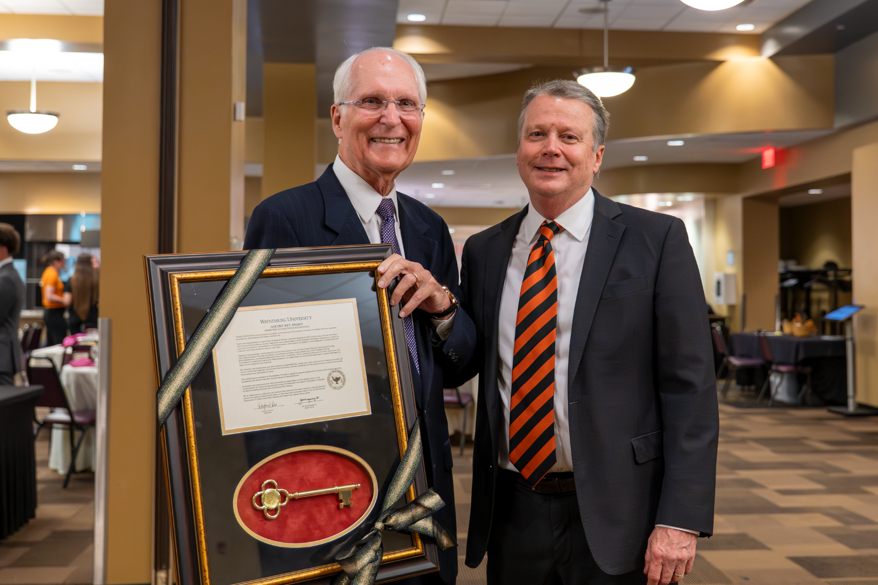 President Lee pictured with Reverend Dr. Parker Williamson, COO of the Stover Foundation which received the Golden Key Award