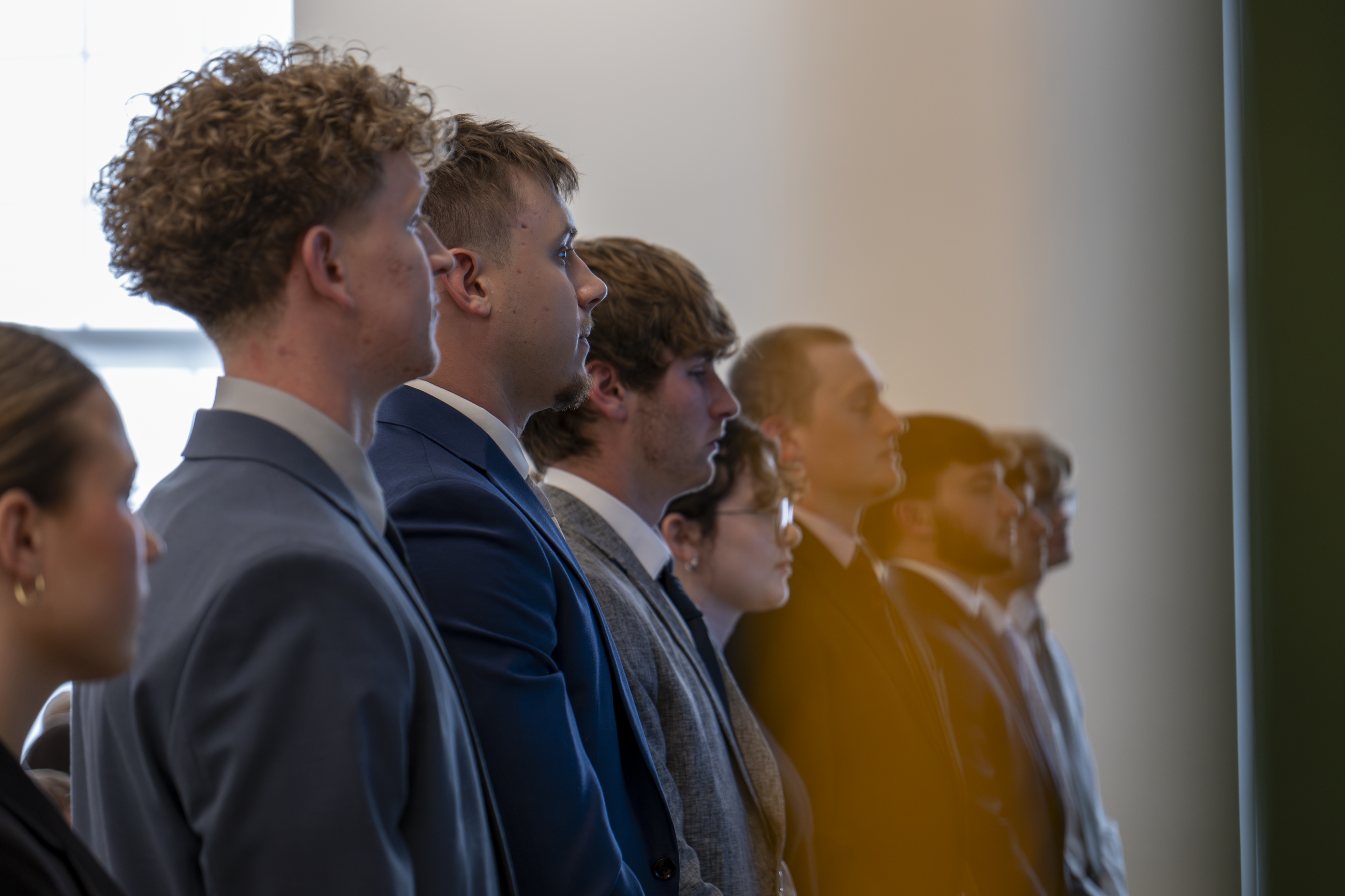 Students standing to be recognized during this year's Sigma Beta Delta Induction and Department Awards Ceremony