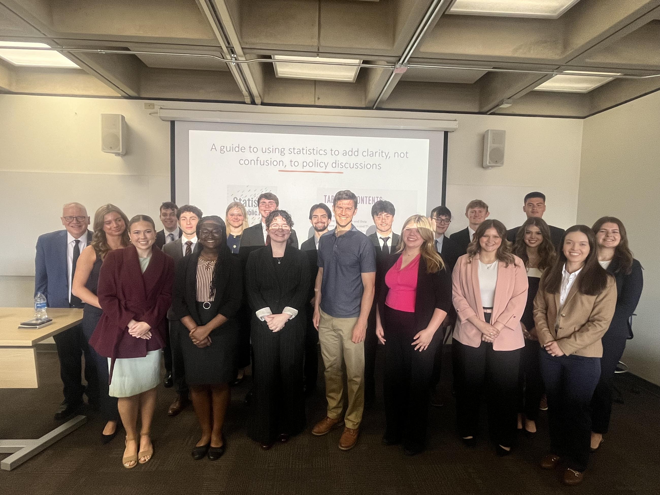 Jeremy Weber pictured with the Stover Scholars and Dr. Stratton