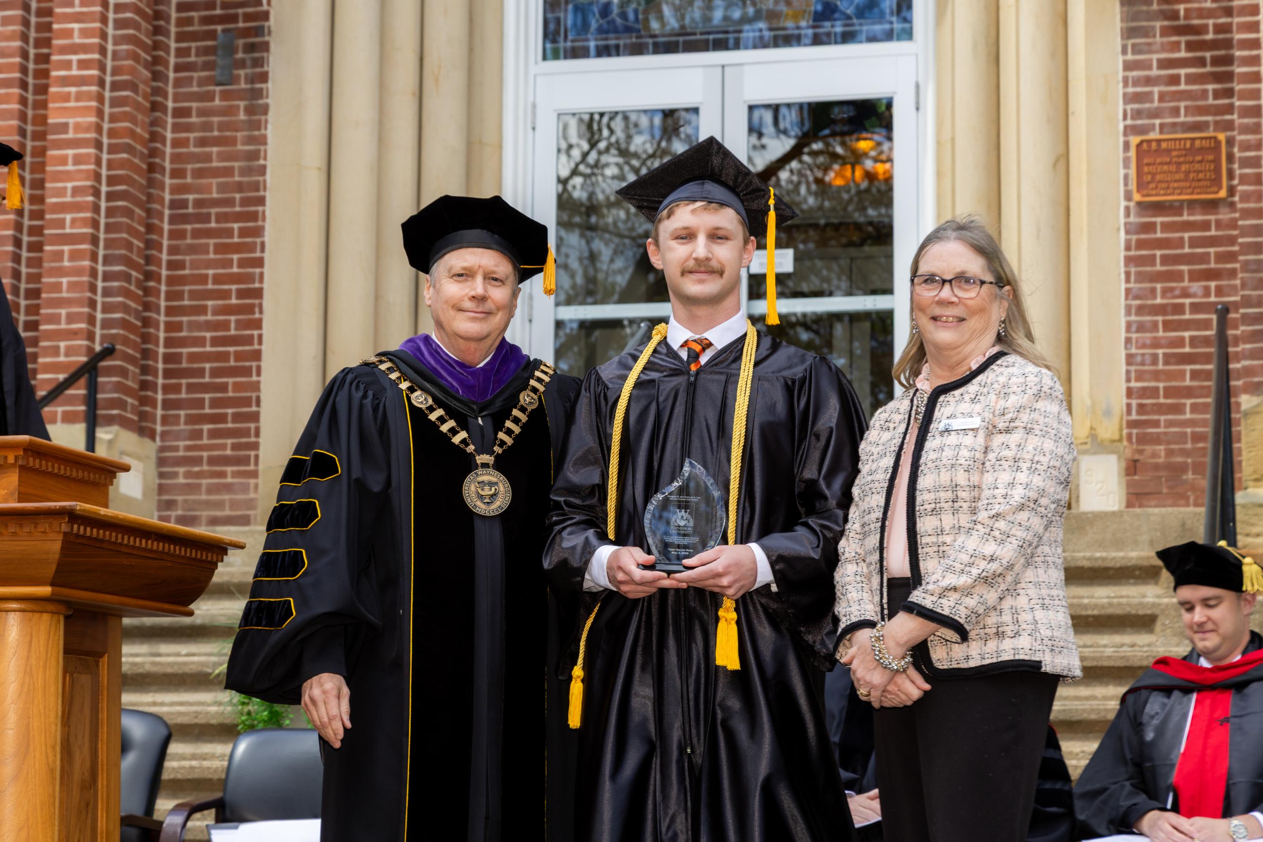 President and Mrs. Lee pictured with winner of their award.