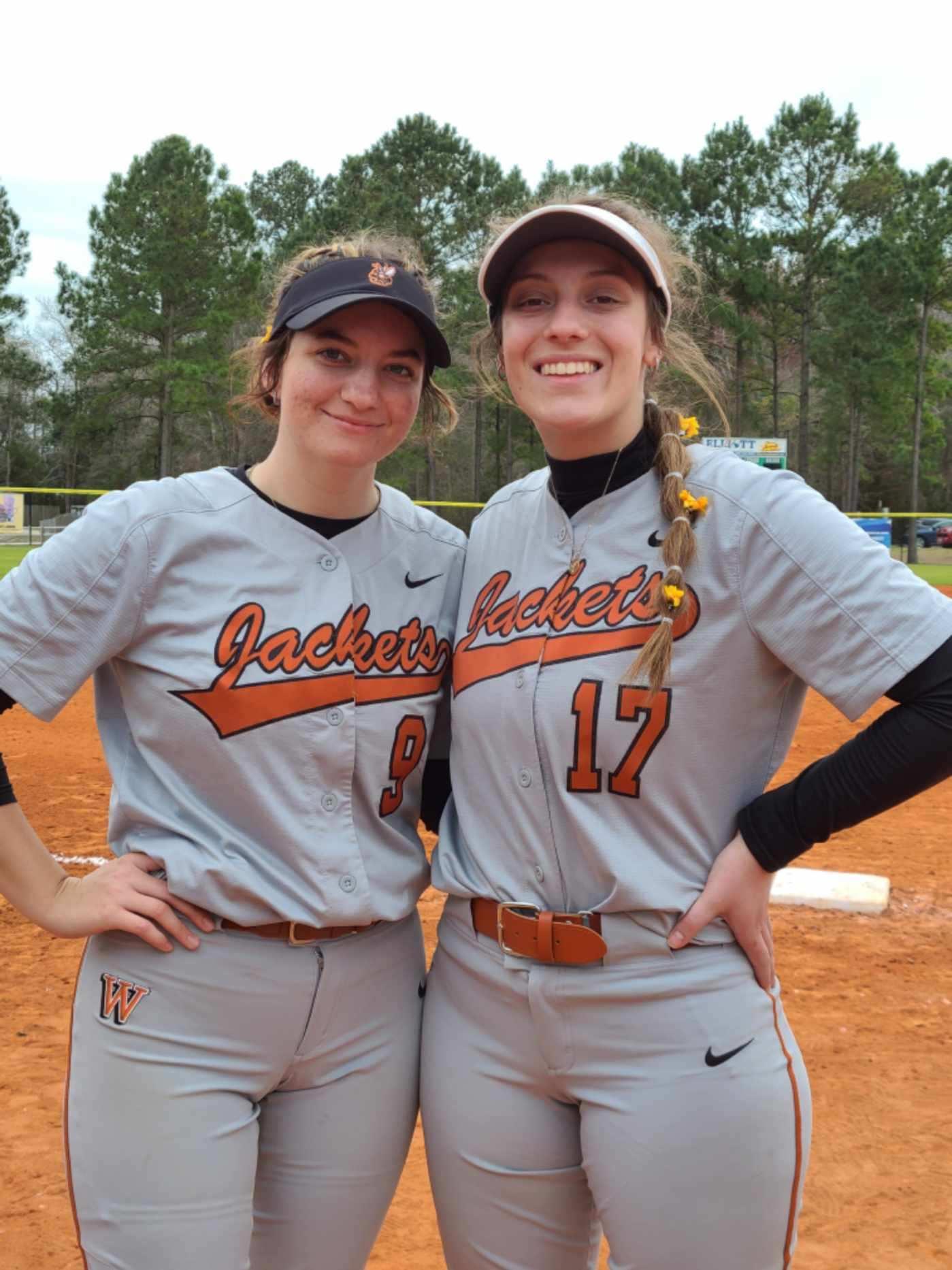 Hannah and a softball teammate