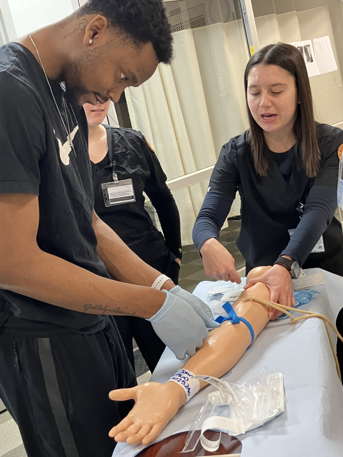 Students in the nursing simulation lab.