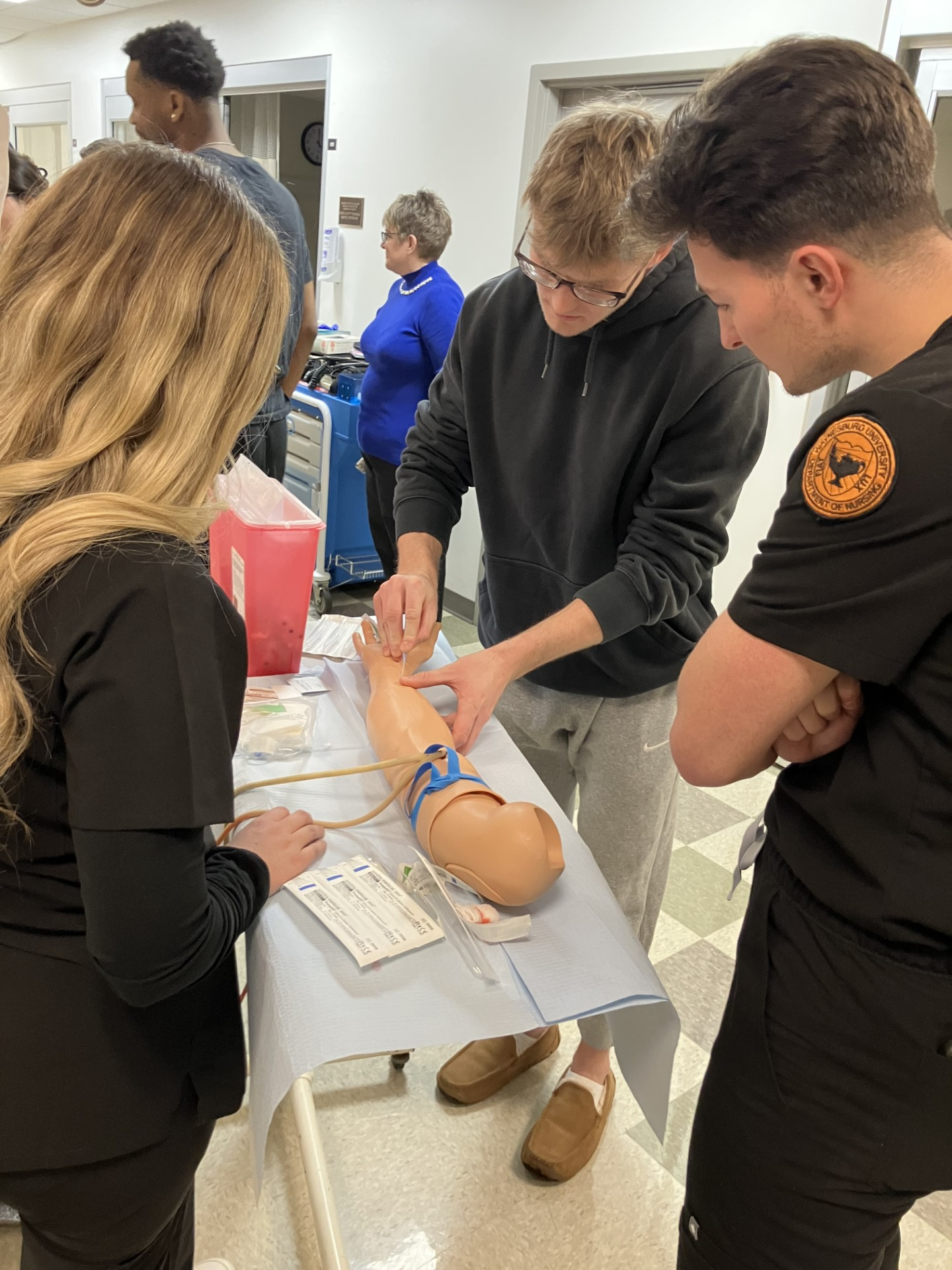 Students in the nursing simulation lab.