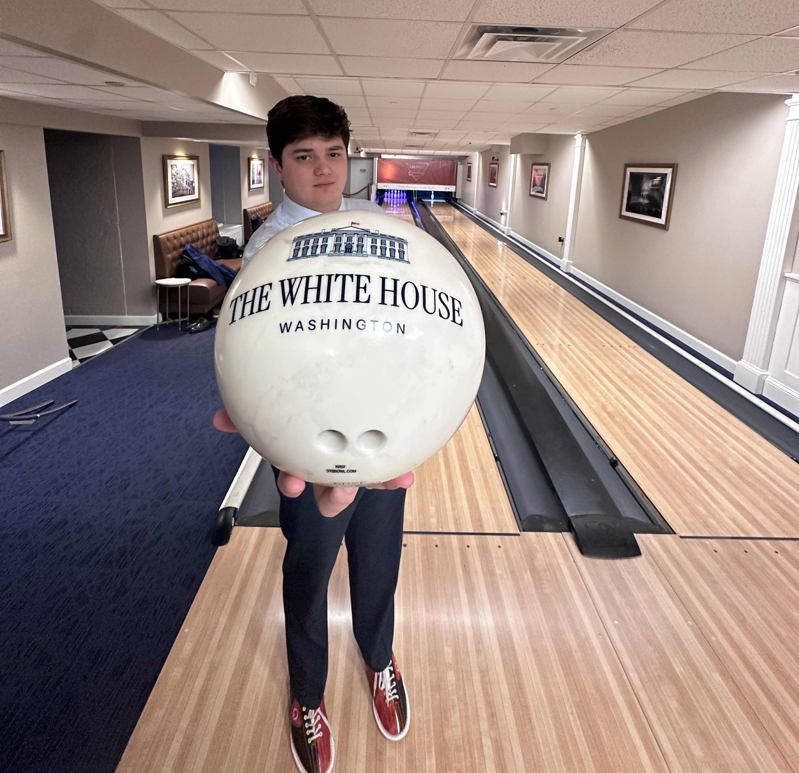 Solomon pictured in the Truman Bowling Alley