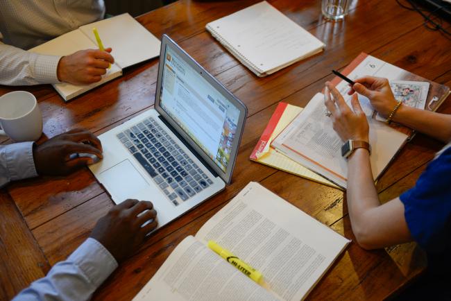 students studying