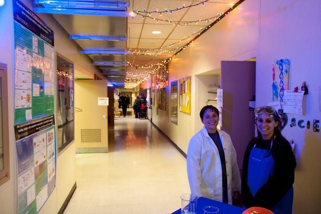 Chemistry students in our haunted lab