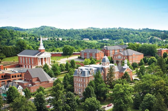 Aerial shot of campus