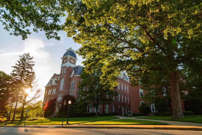 Front of Miller Hall in late spring, early summer